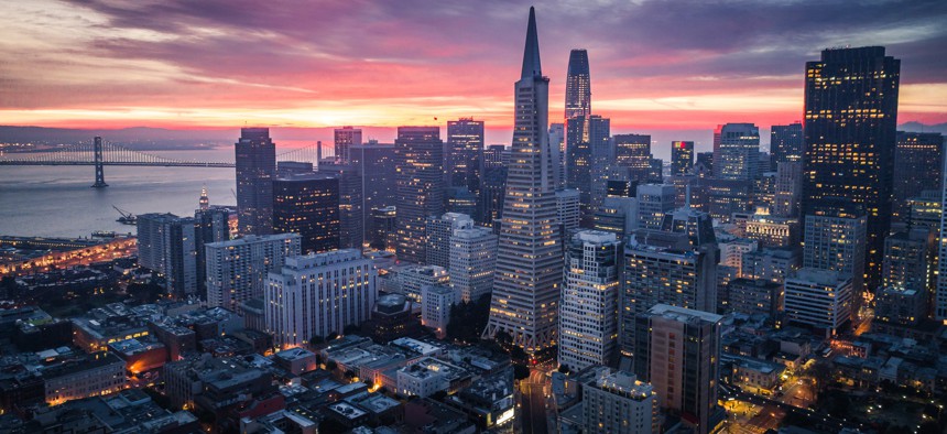 San Francisco, seen here, is one of the nation's major tech hubs. A group of researchers is proposing a program to help other cities grow their tech and innovation economies.