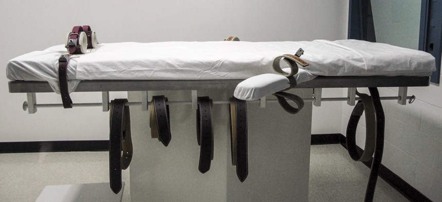 This July 7, 2010 file photo, shows Nebraska's lethal injection chamber at the State Penitentiary in Lincoln, Neb. 