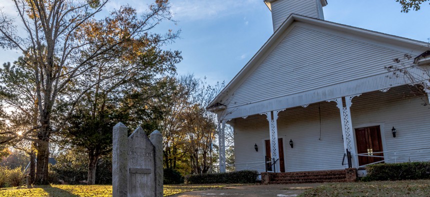 A rural church in Alabama. The state's poverty grew in 27 of 67 counties, prompting leaders to name a rural development manager in August to help create jobs in rural areas.