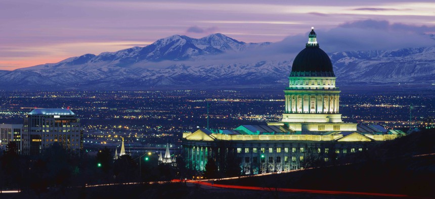 The Utah state Capitol building in Salt Lake City. 