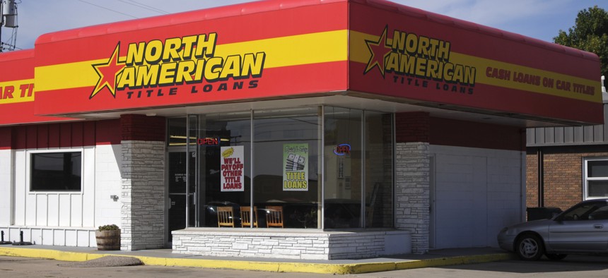 This Sept. 30, 2016, photo, shows a North American Title Loans location in Sioux Falls, S.D. 