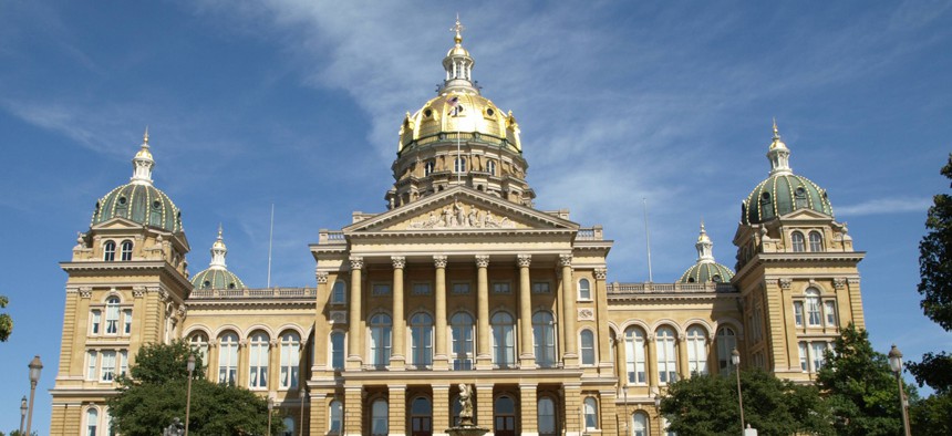 The Iowa state legislative building.