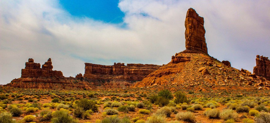 Sandstone formations on public land in Utah. President Trump has taken action to downsize the amount of protected land within national monuments in the state.