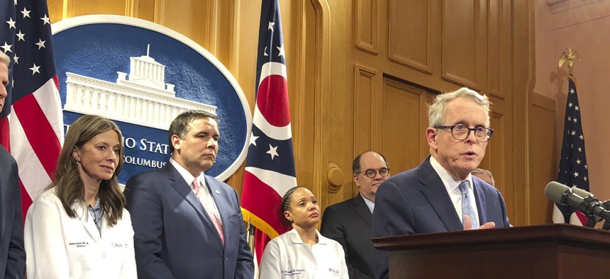 Ohio Gov. Mike DeWine news conference on coronavirus. Governors across the country have stepped up as leaders during the pandemic.