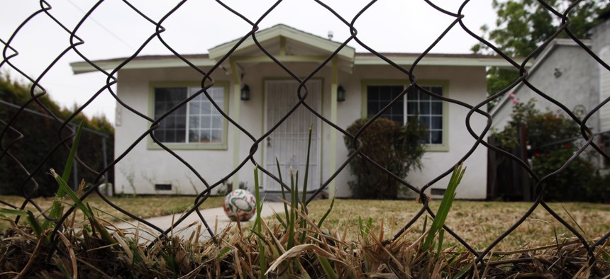 A home that is listed as in foreclosure in seen in Los Angeles Thursday, June 9, 2011.