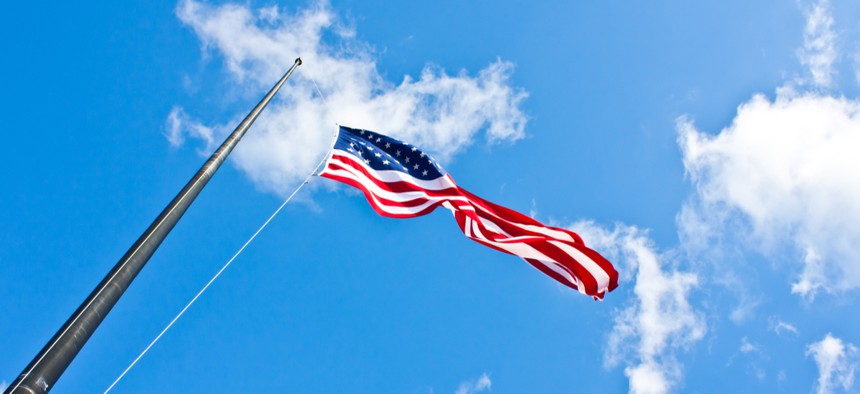 Three states called for both state flags and U.S. flags to fly at half-staff, while Pennsylvania lowered only its own flag.