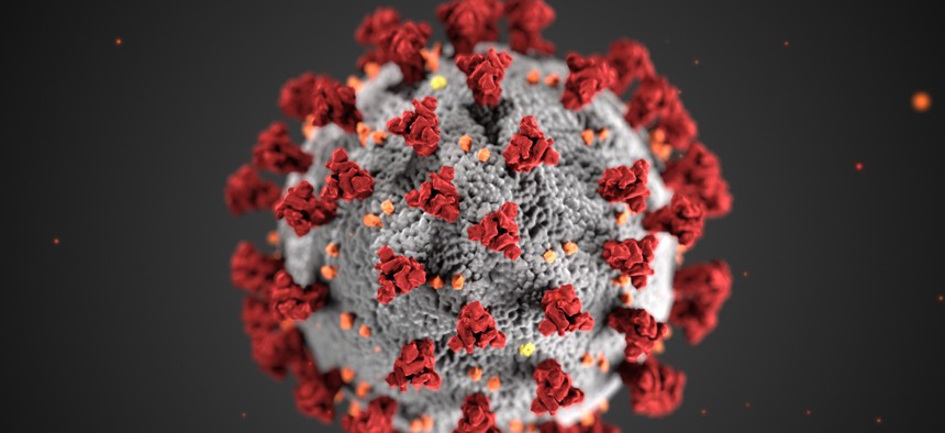 Centers for Disease Control and Prevention illustration of the novel coronavirus.