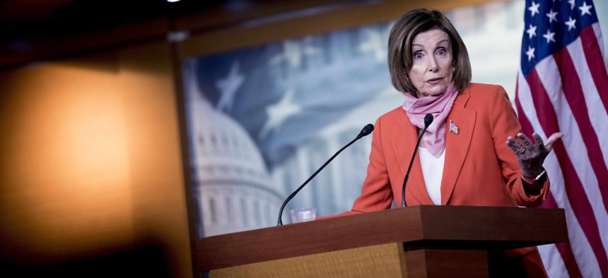 House Speaker Nancy Pelosi of Calif., speaks during a news conference on Capitol Hill, Friday, April 24, 2020, in Washington.