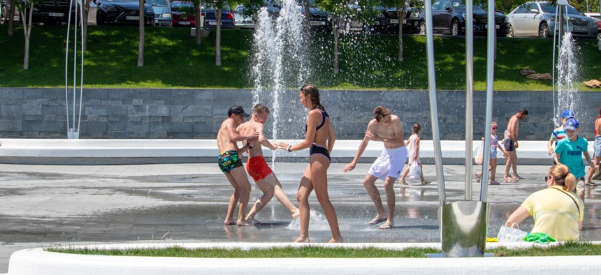 Some cities have shut down spray parks that offer cooling water whenever temperatures exceed 85 degrees.