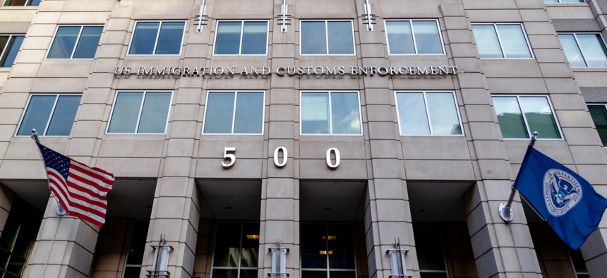 The U.S. Immigration and Customs Enforcement building in Washington, D.C. The Trump Administration has cracked down on immigration including undermining protections of the U nonimmigrant visa. 