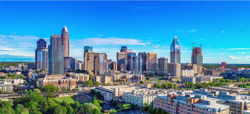 The view of the Charlotte, North Carolina skyline. Charlotte's assistant city manager Taiwo Jaiyeoba is one of five winners for the 2020 Navigator Awards.