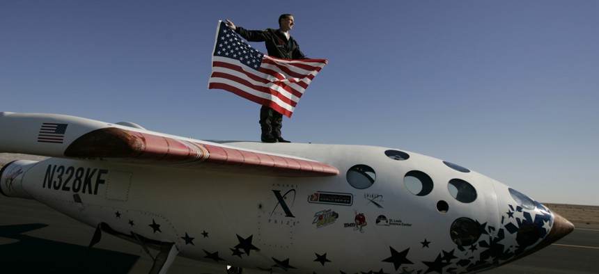 SpaceShipOne took home the $10 million Ansari X Prize in 2004.