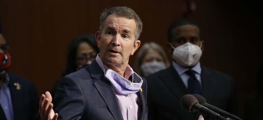 Virginia Gov. Ralph Northam speaks during a news conference in June.