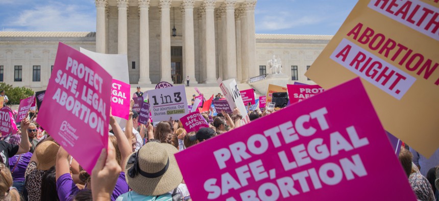 A protest in support of abortion rights outside the Supreme Court in May 2019.