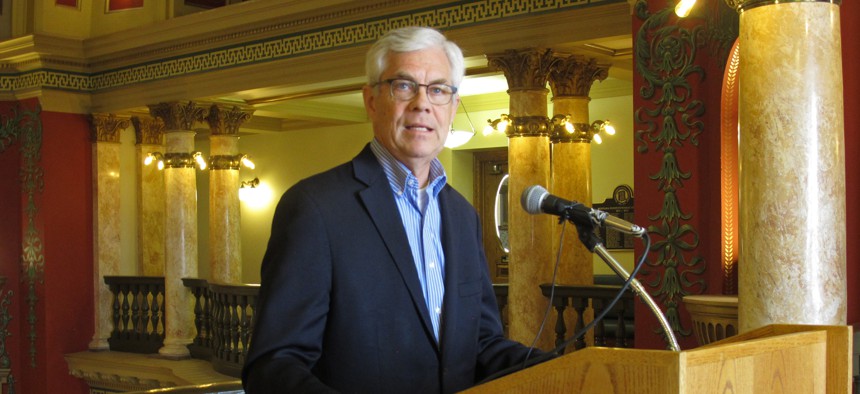 Montana Lt. Gov. Mike Cooney, a Democratic candidate for governor, speaks during a news conference in October.