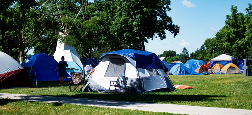 An encampment in Minneapolis' Powderhorn Park grew to 300 people this summer.