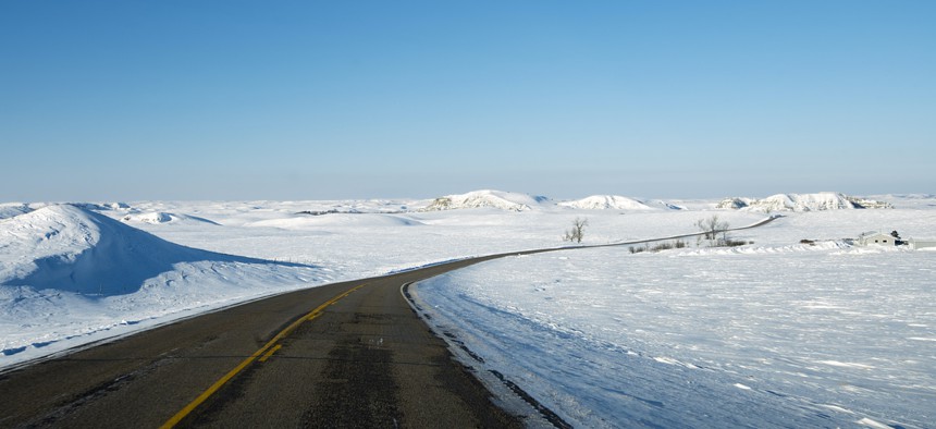 A highway near Bismarck, North Dakota.