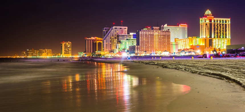 The skyline in Atlantic City, New Jersey.