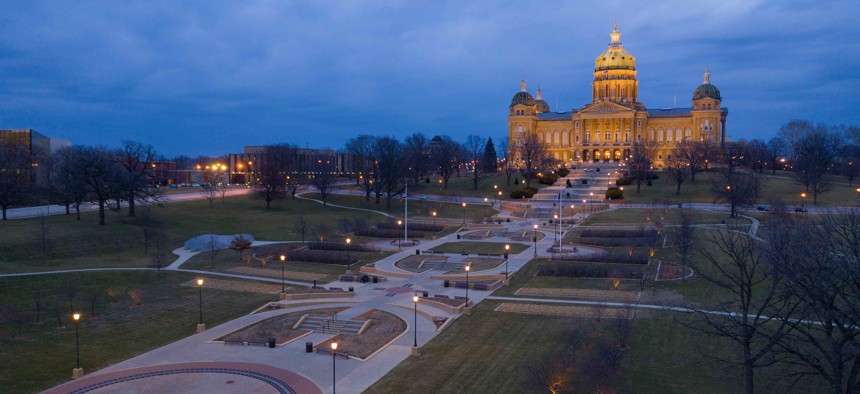 The state Capitol grounds in Des Moines, Iowa.