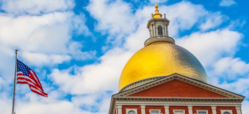 The dome of the Massachusetts Statehouse.