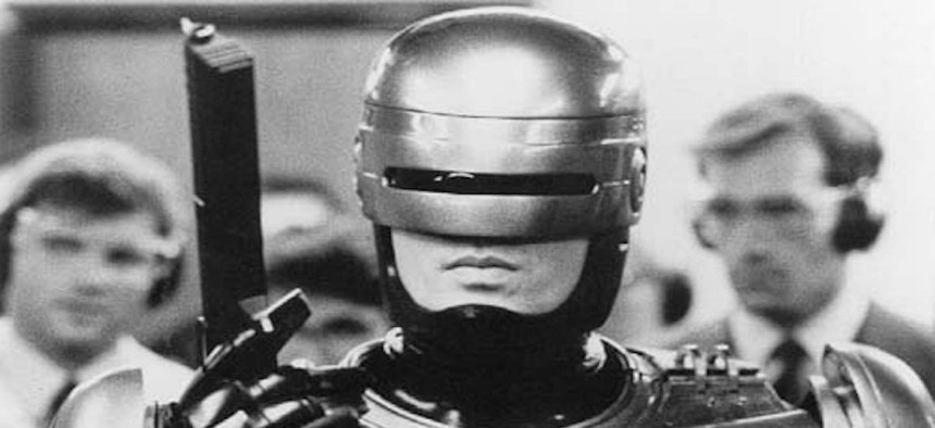RoboCop, a 1987 science fiction movie, tells the story of a police officer killed in the line of duty and brought back to life as a crime-fighting cyborg.