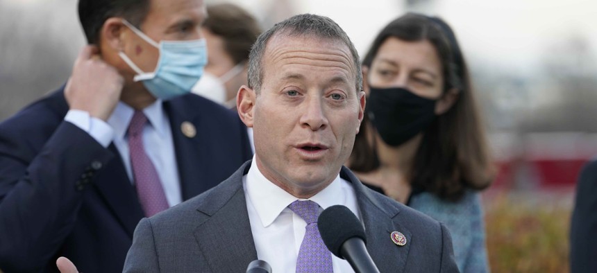 Rep. Josh Gottheimer, D-N.J., seen here in December 2020, is one of the lead proponents of repealing a cap on the federal deduction for state and local tax payments.