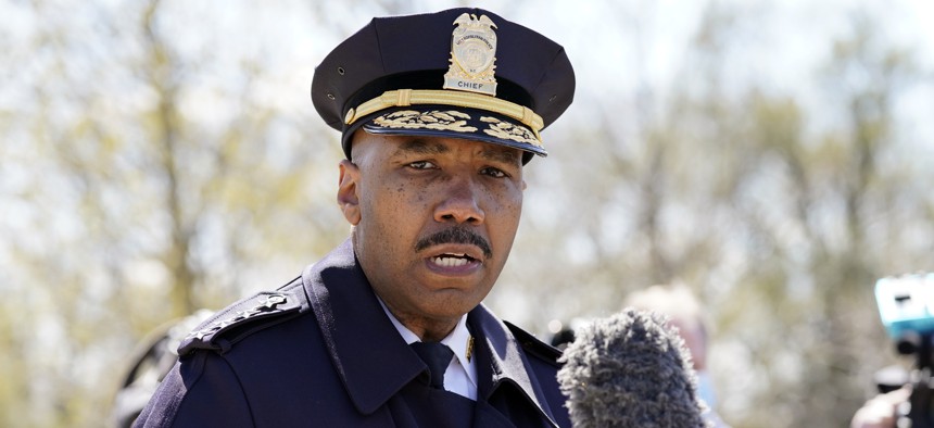 Washington Metropolitan Police Department chief Robert Contee speaks during a news conference after a car crashed into a barrier on Capitol Hill near the Senate side of the U.S. Capitol in Washington, Friday, April 2, 2021.