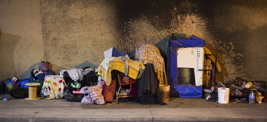 A homeless encampment in Los Angeles.