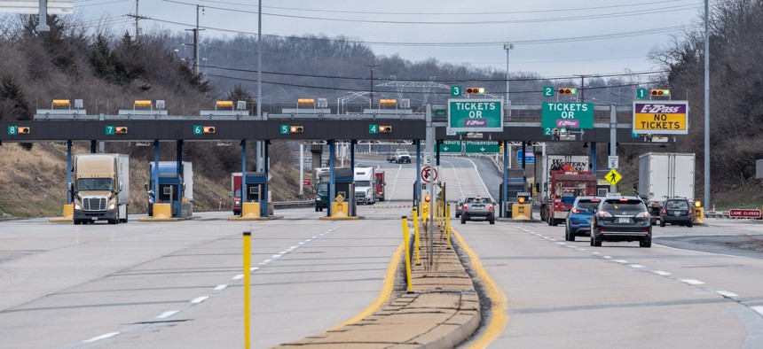 Toll lanes in Pennsylvania.