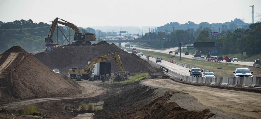 Construction continues on an interchange being built near Stillwater, Minn. 