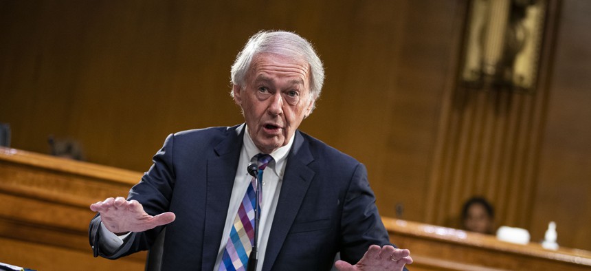 Sen. Ed Markey (D-MA) speaks during a Senate Foreign Relations Committee hearing on April 26, 2022 in Washington, DC. 