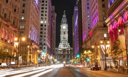 Philadelphia's City Hall at night