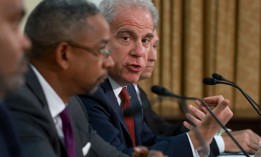 (L-R) Kevin Chambers, Director for COVID-19 Fraud Enforcement, Department of Justice; Hannibal "Mike" Ware, Inspector General, Small Business Administration; Michael Horowitz, Chair, Pandemic Response Accountability Committee; and Roy D. Dotson Jr., Acting Special Agent in Charge, National Pandemic Fraud Recovery Coordinator, United States Secret Service; testify during a hybrid hearing held by the House Select Subcommittee on the Coronavirus Crisis in the Rayburn House Office Building on June 14, 2022 in Washington, DC.