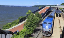 An Amtrak train at a station in Rhinecliff, New York in an undated photo. A platform upgrade at the station is one of the projects that will receive a share of federal grant funding.