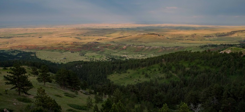 Montana and Wyoming landscapes are seen from scenic overlooks near Dayton, Wyoming along U.S. Highway 14 in the Bighorn National Forest on July 9, 2018. 