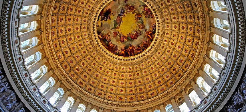 The interior of the U.S. Capitol dome.