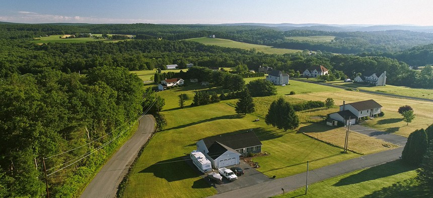 An aerial view of a portion of Kunkletown, Monroe County.