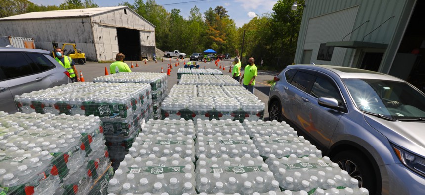 Because of the elevated levels of PFAS found in its public water sources, the city of Wayland, Mass., distributed bottled water to the public in 2021.