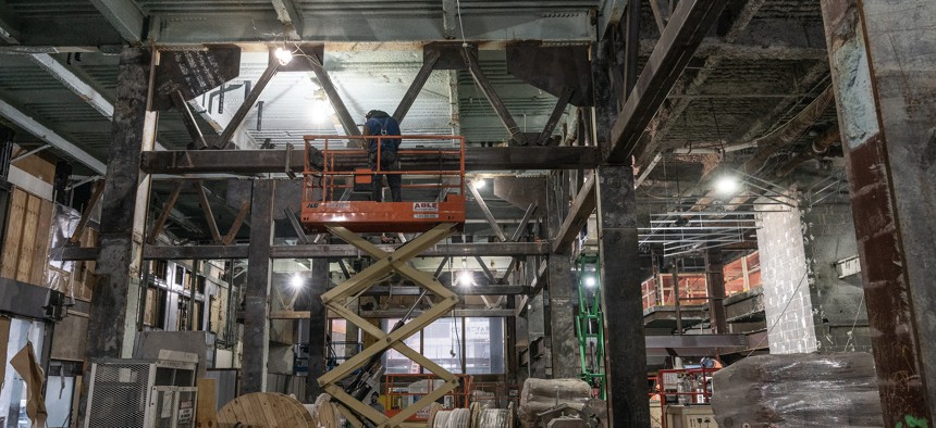 A former office building is being converted to housing in Lower Manhattan. 