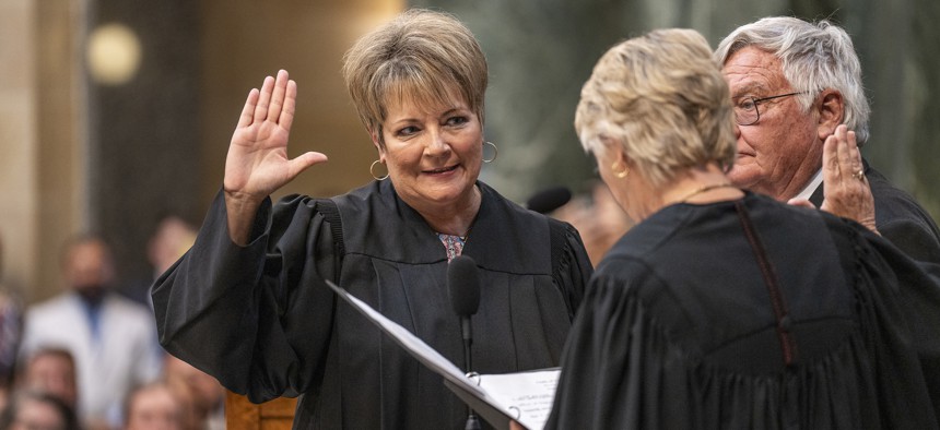 Janet Protasiewicz was sworn in as a Wisconsin State Supreme Court Justice in August, but Republican Assembly Speaker Robin Vosare is threatening to impeach her depending on how she rules on a redistricting lawsuit. The conflict is one of the examples of how state supreme courts have emerged as a top-tier target for party leaders.