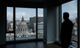 View from an apartment in a converted office building in San Francisco. Housing policies that support commercial-to-residential conversions are among those that have broad public support, new research shows. 
