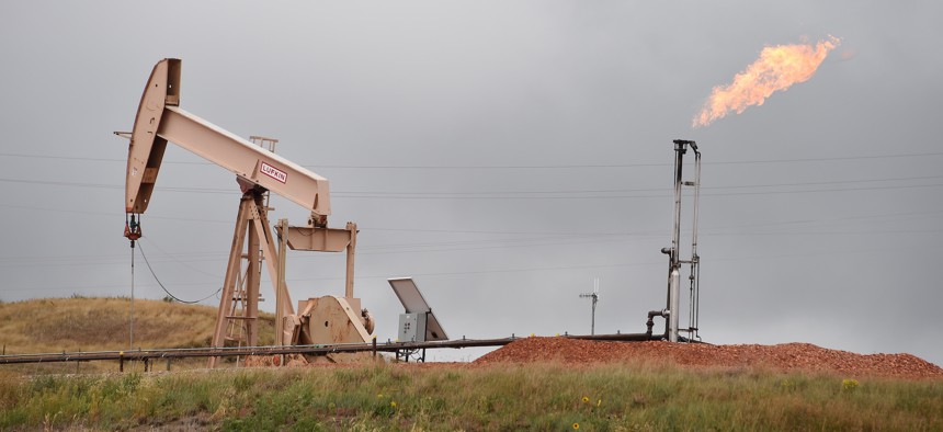 An oil well near Williston, North Dakota.