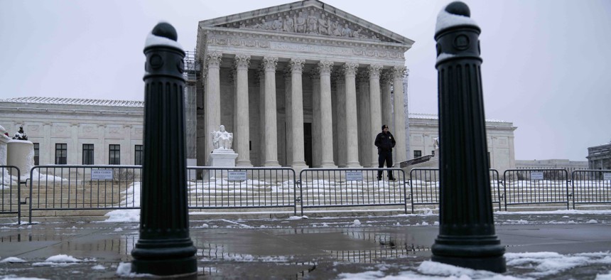 The U.S. Supreme Court building this week after a snowfall in Washington, D.C.
