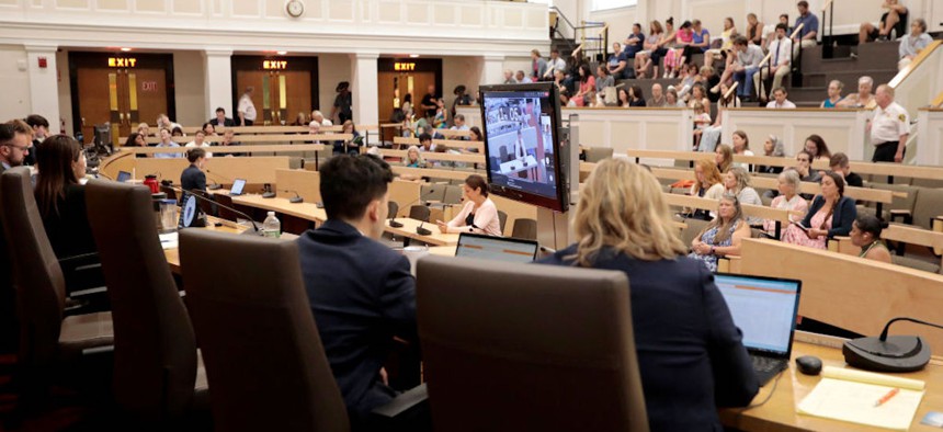 6:The Joint Committee on Public Health hears testimony, in Gardner Auditorium of the Massachusetts State House, on bills that would tighten vaccination requirements for children on July 26, 2023.. 