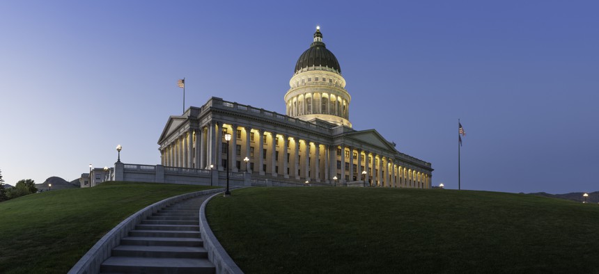 The Utah State Capitol. Lawmakers in the state are delaying the implementation of its social media rules in the face of pending litigation.