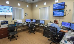Control room at Leo J. Vander Lans Advanced Water Treatment Facility in Long Beach, California.