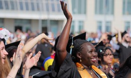 Students at the commencement of the class of 2024 at University of Massachusetts Boston.