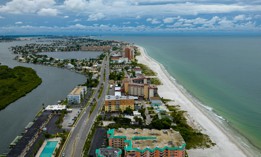 An aerial view of Indian Shores as Hurricane Ian approaches in Florida on September 27, 2022. 