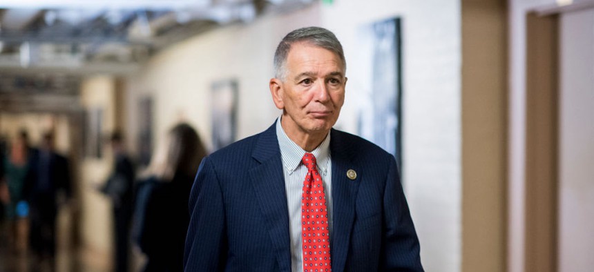 Rep. Ralph Abraham, R-La., leaves the House Republican Conference meeting in the basement of Louisiana's state capitol on Tuesday, Oct. 24, 2017. Abraham has been appointed as Louisiana's first-ever surgeon general.