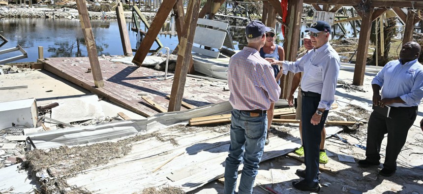 Florida Gov. Ron DeSantis opted not to accompany President Joe Biden as he toured the devastation from Hurricane Helene.